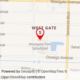 Westgate Park Splashpad on Tallahassee Drive, West Palm Beach Florida - location map