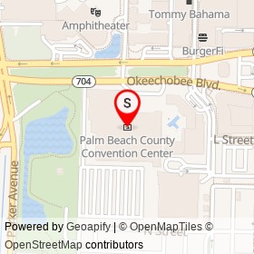Palm Beach County Convention Center on Okeechobee Boulevard, West Palm Beach Florida - location map