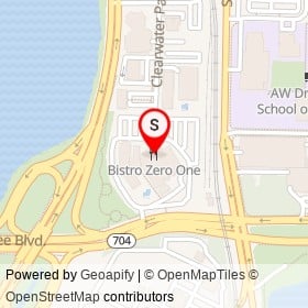 Bistro Zero One on Okeechobee Boulevard, West Palm Beach Florida - location map