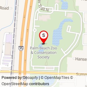 Palm Beach Zoo & Conservation Society on Summit Boulevard, West Palm Beach Florida - location map