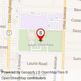 South Olive Park on , West Palm Beach Florida - location map