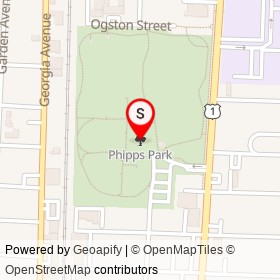Phipps Park on , West Palm Beach Florida - location map