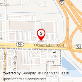 BP on Okeechobee Boulevard, West Palm Beach Florida - location map