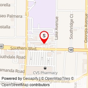 Capri Bakery & Restaurant on Southern Boulevard, West Palm Beach Florida - location map