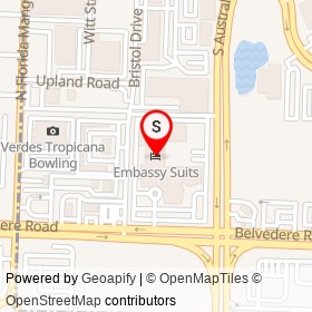 Embassy Suits on Bristol Drive, West Palm Beach Florida - location map