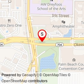 Statue of Henry Rolfs on Okeechobee Boulevard, West Palm Beach Florida - location map