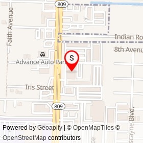 Baer's Furniture on North Military Trail, West Palm Beach Florida - location map