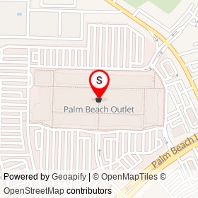 Palm Beach Outlet on Palm Beach Lakes Boulevard, West Palm Beach Florida - location map