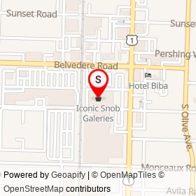 Iconic Snob Galeries on South Dixie Highway, West Palm Beach Florida - location map
