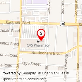 Grand China on Southern Boulevard, West Palm Beach Florida - location map