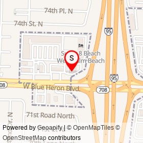 Denny´s on West Blue Heron Boulevard, Riviera Beach Florida - location map