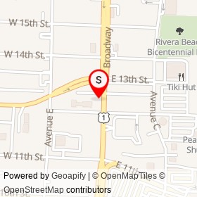 Mobil on West 13th Street, Riviera Beach Florida - location map