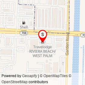 Travelodge RIVIERA BEACH/WEST PALM on West Blue Heron Boulevard, Riviera Beach Florida - location map