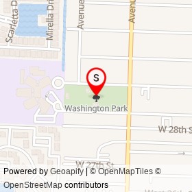Washington Park on , Riviera Beach Florida - location map