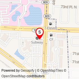 Dunkin' Donuts on North Military Trail, Riviera Beach Florida - location map