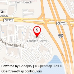 Cracker Barrel on Metrocentre Boulevard, West Palm Beach Florida - location map