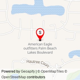 American Eagle outfitters Palm Beach Lakes Boulevard on Golden Eagle Circle,  Florida - location map