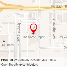The Home Depot on Southwest Gatlin Boulevard, Port St. Lucie Florida - location map