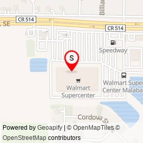 Walmart Vision Center on Cavern Avenue Southeast, Palm Bay Florida - location map