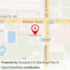 Shady Oaks Lounge & Package on Babcock Street Southeast, Palm Bay Florida - location map