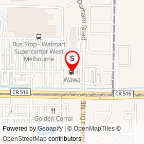 Wawa on Durham Road, West Melbourne Florida - location map
