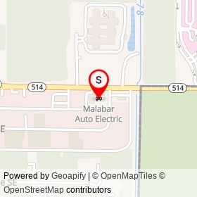 Malabar Auto Electric on Malabar Road, Palm Bay Florida - location map