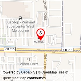 Wawa on Durham Road, West Melbourne Florida - location map