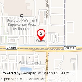 Wawa on Palm Bay Road Northeast, West Melbourne Florida - location map