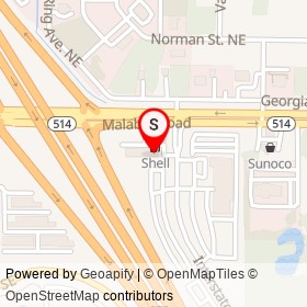 Shell's Convenience and Food Mart on Malabar Road, Palm Bay Florida - location map