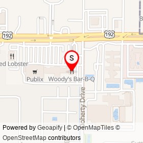 Woody's Bar-B-Q on Doherty Drive, West Melbourne Florida - location map