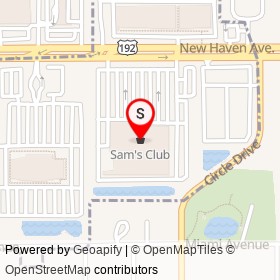 Sam's Club on Circle Drive, West Melbourne Florida - location map