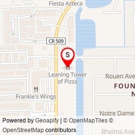 Leaning Tower of Pizza on Fountainhead Boulevard, Melbourne Florida - location map