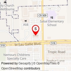 Walgreens on West Eau Gallie Boulevard, Melbourne Florida - location map
