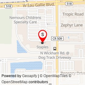 Staples on North Wickham Road, Melbourne Florida - location map
