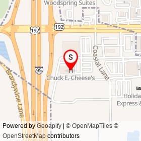 Chuck E. Cheese's on Coastal Lane, West Melbourne Florida - location map