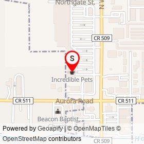 Incredible Pets on Aurora Road, Melbourne Florida - location map