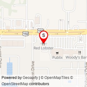 Red Lobster on New Haven Avenue, West Melbourne Florida - location map