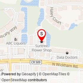 Suntree Flower Shop on North Wickham Road, Suntree Florida - location map