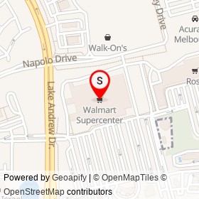 Walmart Supercenter on North Wickham Road, Melbourne Florida - location map