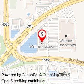 Walmart Liquor on Columbia Boulevard, Titusville Florida - location map