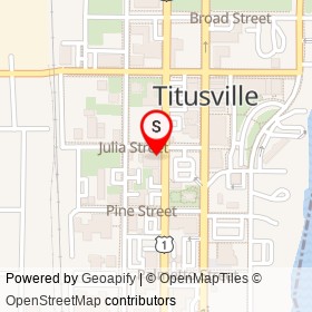 Emma Parrish Theatre on Julia Street, Titusville Florida - location map