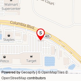 Tesla Supercharger on Columbia Boulevard, Titusville Florida - location map