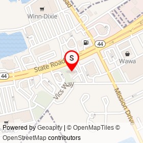 Denny's on State Road 44, New Smyrna Beach Florida - location map