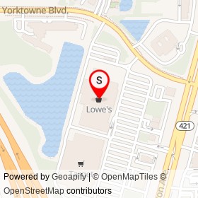 Lowe's on Yorktowne Boulevard,  Florida - location map