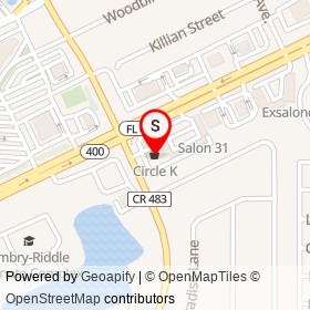 Circle K on South Clyde Morris Boulevard, Daytona Beach Florida - location map