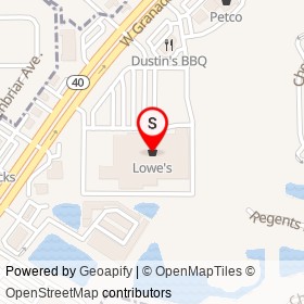 Lowe's on West Granada Boulevard, Ormond Beach Florida - location map