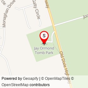 Jay Ormond Tomb Park on , Ormond Beach Florida - location map