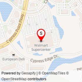 Walmart Supercenter on Cypress Point Parkway, Palm Coast Florida - location map