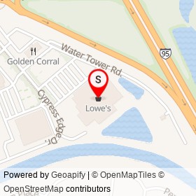 Lowe's on Cypress Edge Drive, Palm Coast Florida - location map