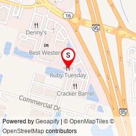 Ruby Tuesday on I 95,  Florida - location map